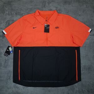 NIKE Oklahoma State OSU Cowboys Football 1/4 Zip up‎ Jacket Mens Size 2XL Orange